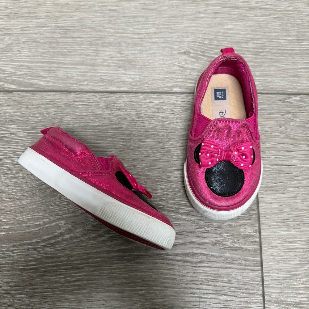 BABY GAP DISNEY MINNIE MOUSE SLIP ON SNEAKER METALLIC PINK 6 TODDLER